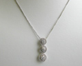 3 Diamond Necklace, White gold