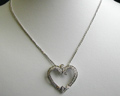 Diamond Heart Necklace, White gold