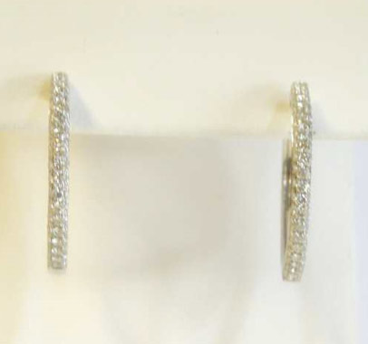 18K White Gold 1.69 Ct.tw Diamond Hoops