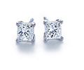 Princess Diamond Earrings .47 Ct.tw