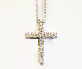 White Gold Cross Set With 11 Round Diamonds: .80 Ct.tw