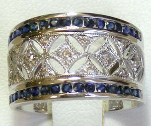 .67 Ct. tw Diamond & Sapphire Ring