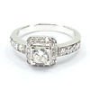 1.03 Ct.  Center plus .50 Carat Round Diamond 14K White Gold Engagement Ring
