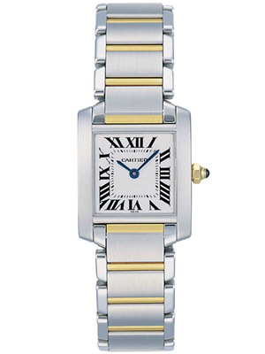 Cartier Ladies Small Tank Francaise  W51007Q4 Steel and Gold