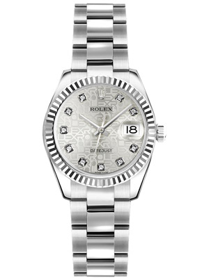 Rolex Datejust 26 mm Silver Jubilee Diamond Dial Women's Watch