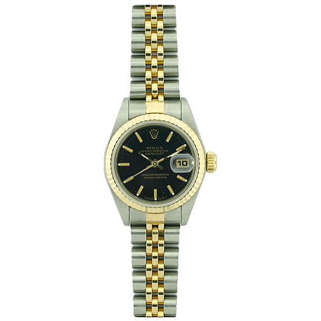 Genuine Ladies Rolex; 18 karat gold and steel Datejust; 26 millimeters case 