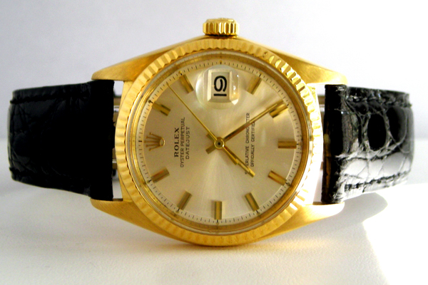 rolex datejust crocodile strap