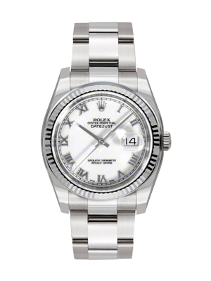 Rolex Oyster Perpetual Datejust 116234  White Roman Dial