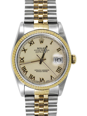Rolex Datejust With Ivory Roman Dial 16233 Pre-owned