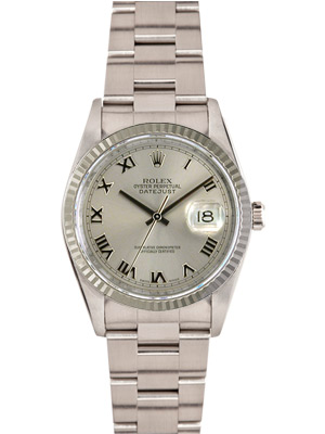 Rolex Watch Rhodium Dial 16234 Datejust Oyster Bracelet