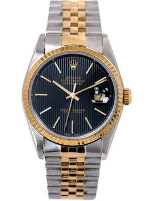 two tone datejust black dial