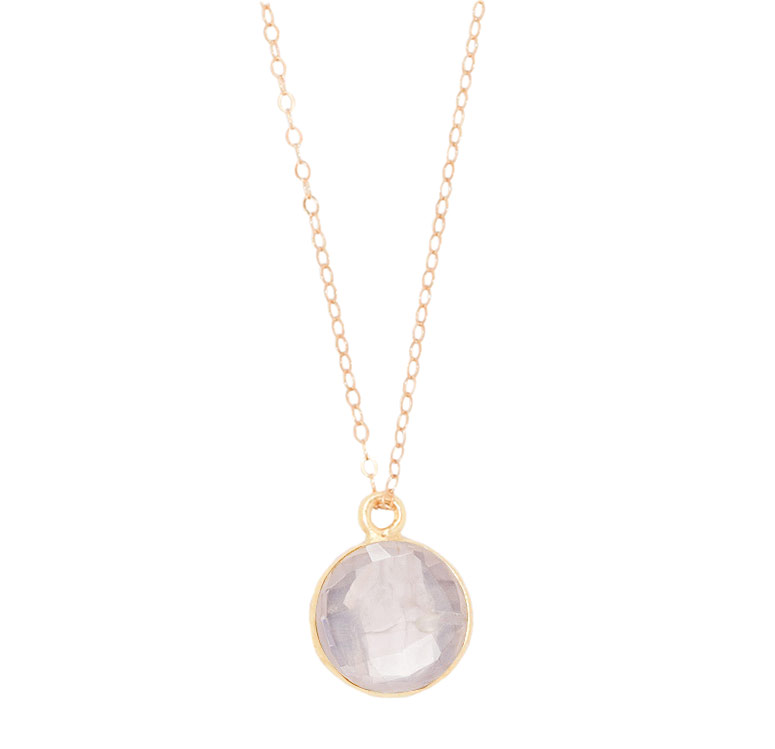 Rose Quartz Necklace with 14k Goldfilled Chain