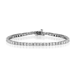 2.17 Carat Diamond Tennis Bracelet in 14K White Gold