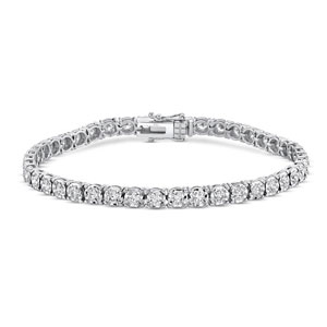 14 Karat White Gold Bracelet Set With 2.57 Carats of Diamonds