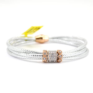 Italian Bracelet in White Gold Vermeil and Rose Gold