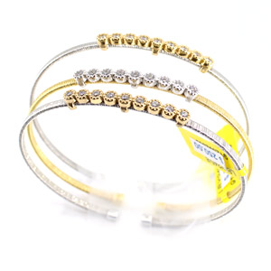 Italian Cuff Bracelets with White Sapphires