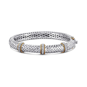 Bracelet/Bangle with 0.26ct Diamonds 14K And 925 Sterling Silver