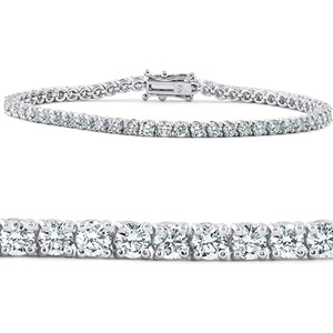 Diamond Tennis Bracelet 4.25 Ct 14 Karat White Gold