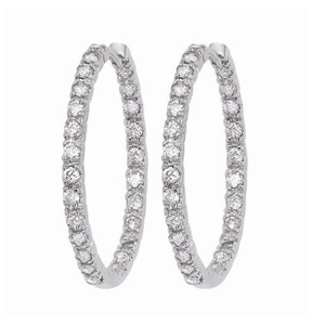 Inside Out Diamond Hoop Earrings 1.75 Ct. tw White Gold