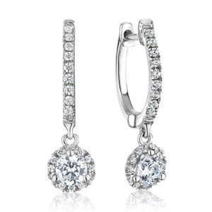 1.42 Carat Diamond Earrings 14K White Gold
