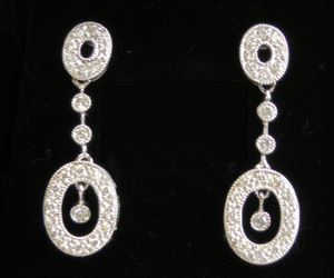 Dangling Diamond Earrings White Gold
