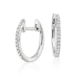 14 K White Gold 20 mm Diamond Hoop Earrings with 1/2 cttw Diamonds