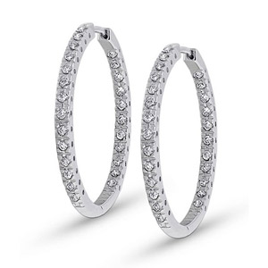 Inside Out Diamond Hoop Earrings .50 Ct.tw