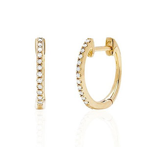 14K Yellow Gold 20 mm Diamond Hoop Earrings with 1/2 cttw Diamonds