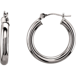 Hoop Earrings in 14 Yellow and White Gold 20mm - 30mm Diameter Sizes