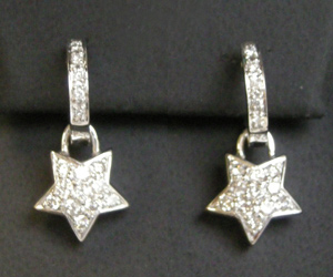 Star Diamond Removable Earrings White Gold