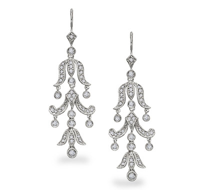 White Gold Chandelier Earrings .66 Ct. tw Diamonds