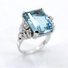 Platinum Aquamarine Ring