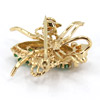 Gold Brooch with Emeralds and Diamonds