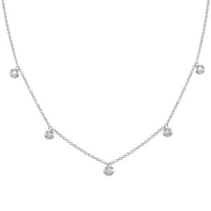 14 karat White Gold Necklace with 5 Round Diamonds