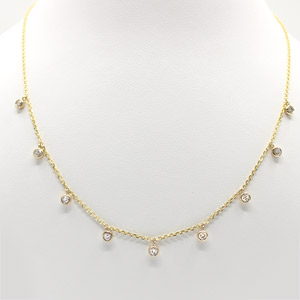 Diamond Necklace with .70 Ct. tw 9 Round Brilliant Cut Bezel Set Diamonds