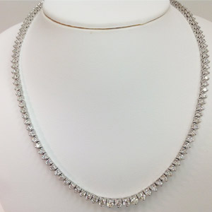 Diamond Riviera Necklace 10 Ct.tw Brilliant-Cut Diamonds 14K White Gold