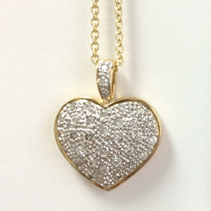 Gold Diamond Heart Necklace