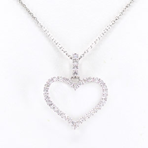 Heart Necklace with 25 Brilliant Cut Diamonds