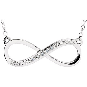 Diamond Infinity Necklace in 14K White Gold