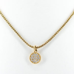 Adjustable Length Italian Necklace Yellow Gold Vermeil 10 mm Yellow Gold Pendant