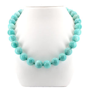 Natural Amazonite Necklace 13 mm Round 17 Inches Length