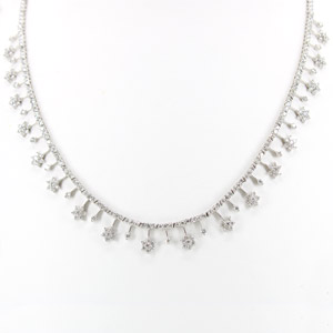 White Gold Diamond Necklace With 3.5 Carats of Diamonds