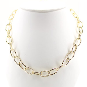 Sterling with Yellow Gold Vermeil Forever Necklace 16 Inches