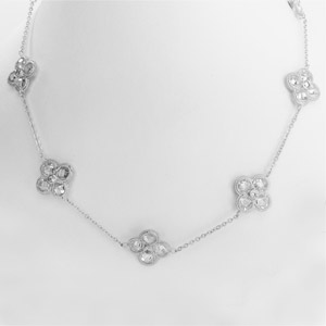 Vermeil Necklace, White Gold on Sterling 16 to 36 inches