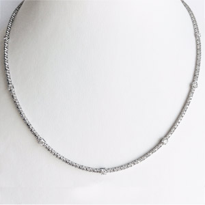 18 K White Gold Necklace with 3 and One Half Cttw Diamonds