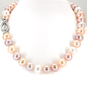 Multi Color All Natural Fresh Water Pearl Necklace 17 inches