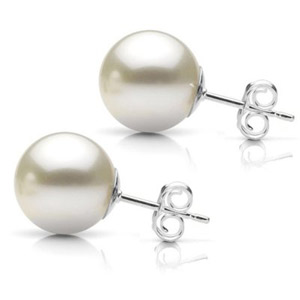 Pearl Stud Earrings 8 mm - 10 mm Salt Water Japanese Akoyas