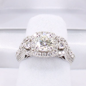 Diamond Engagement Ring 18K White Gold 2.13 Ct.tw Diamonds