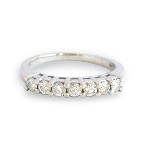 7 Diamonds Band .78 Carat tw. 14K White Gold