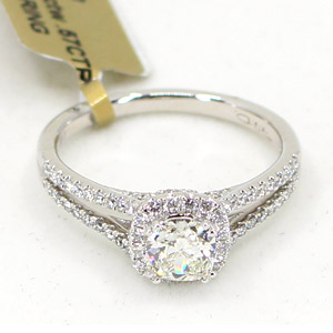 1.07 CTTW Diamond Engagement Ring .67 Ct Center Stone
